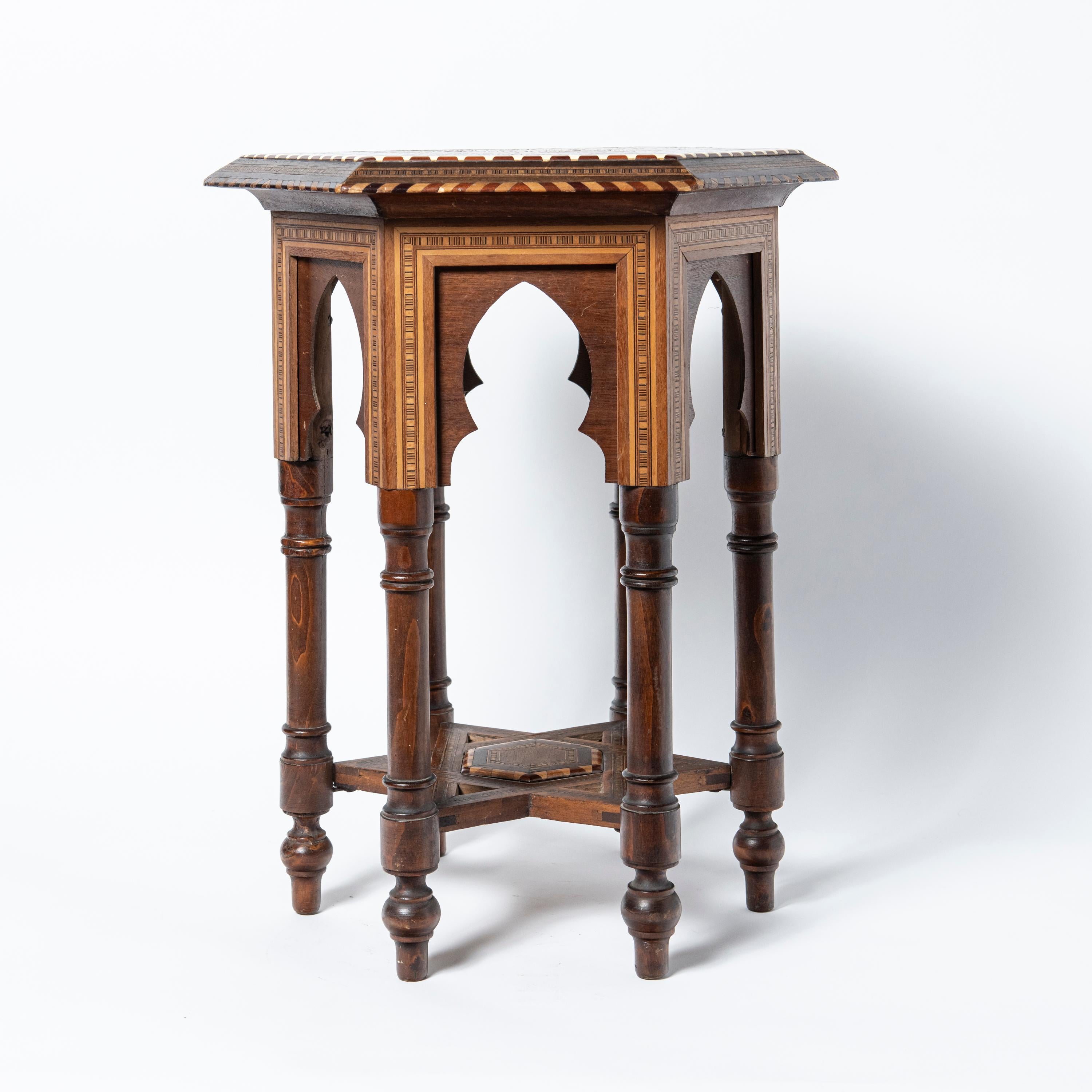 Moorish Wood low table in Mudejar style. Spain, circa 1920. For Sale