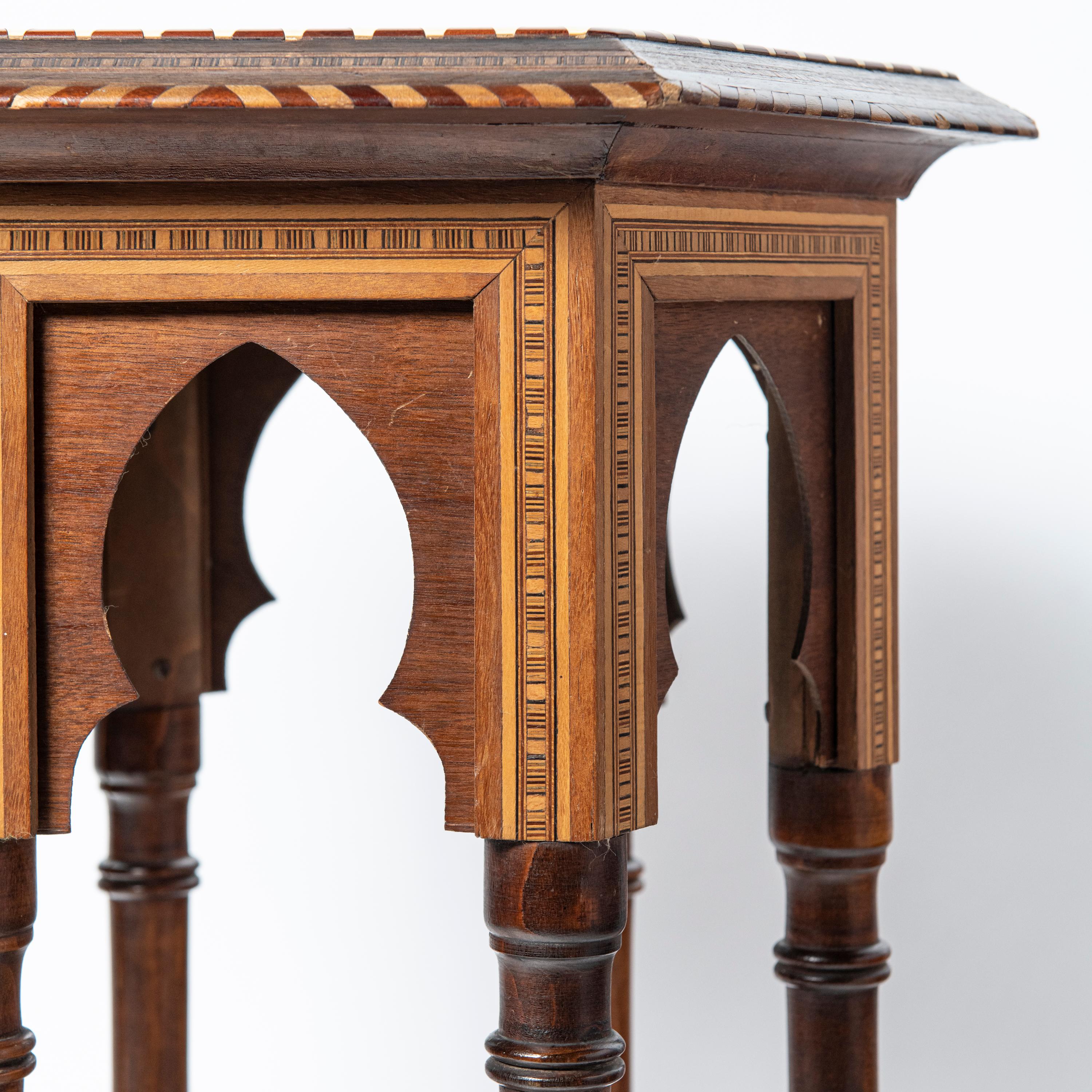 Spanish Wood low table in Mudejar style. Spain, circa 1920. For Sale