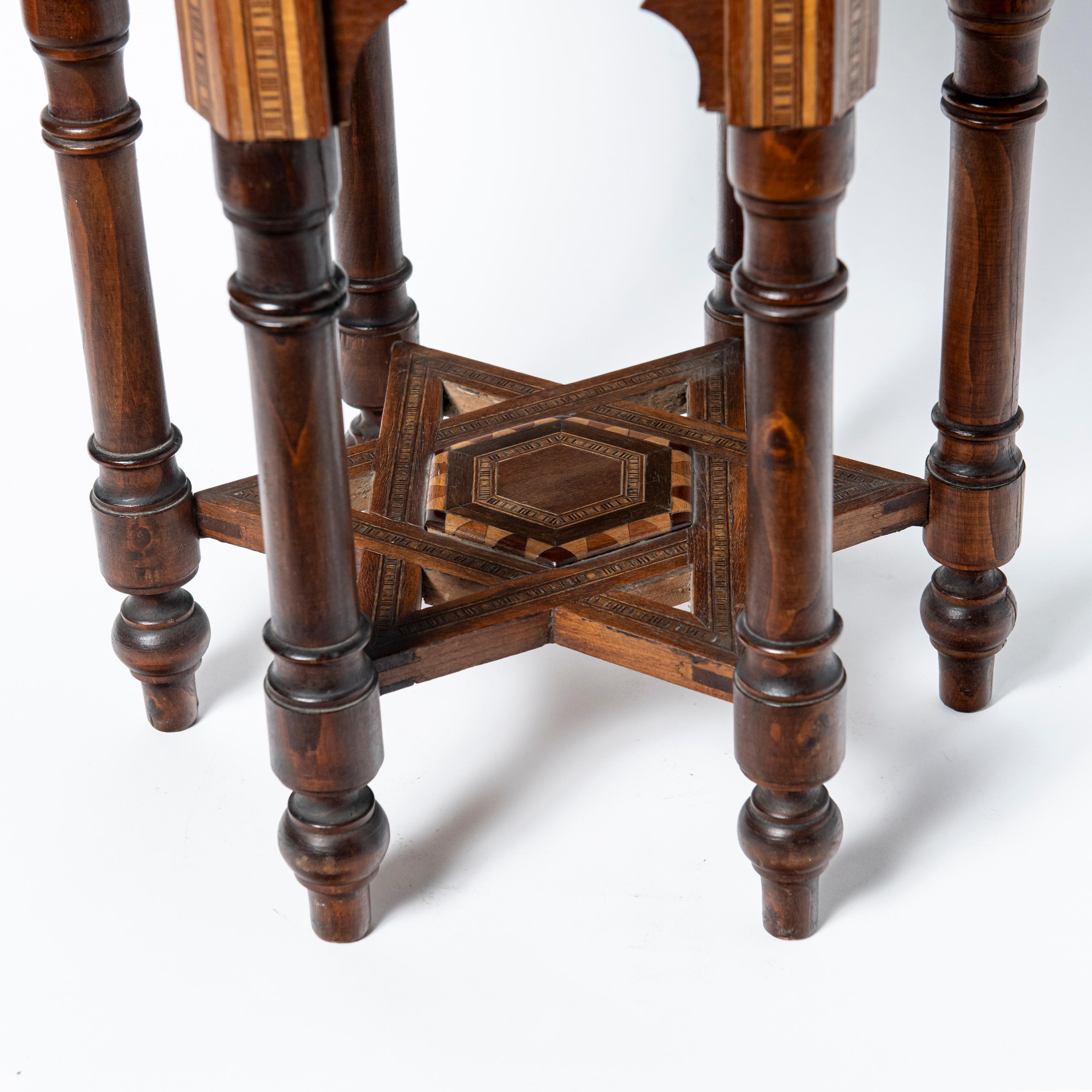 Wood low table in Mudejar style. Spain, circa 1920. For Sale 1