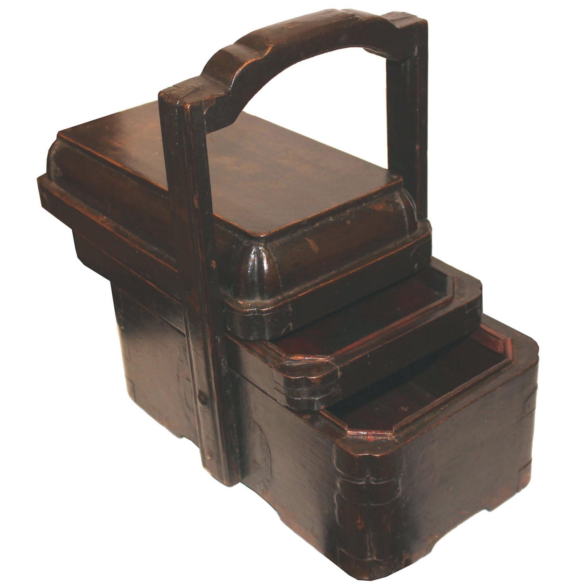 Early 20th Century Wood Lunch Box For Sale