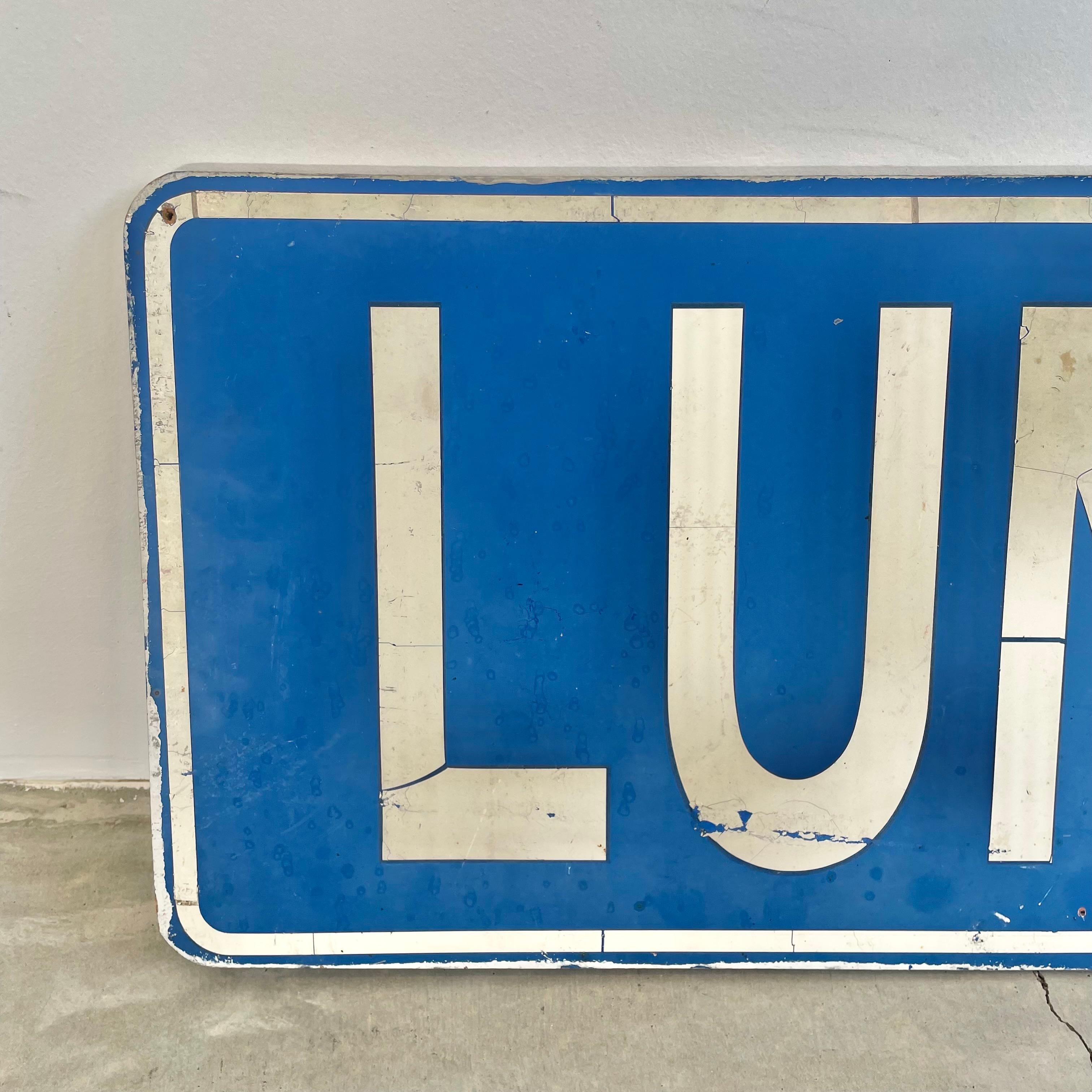 Wood 'Lunch' Sign, 1980s USA In Good Condition For Sale In Los Angeles, CA