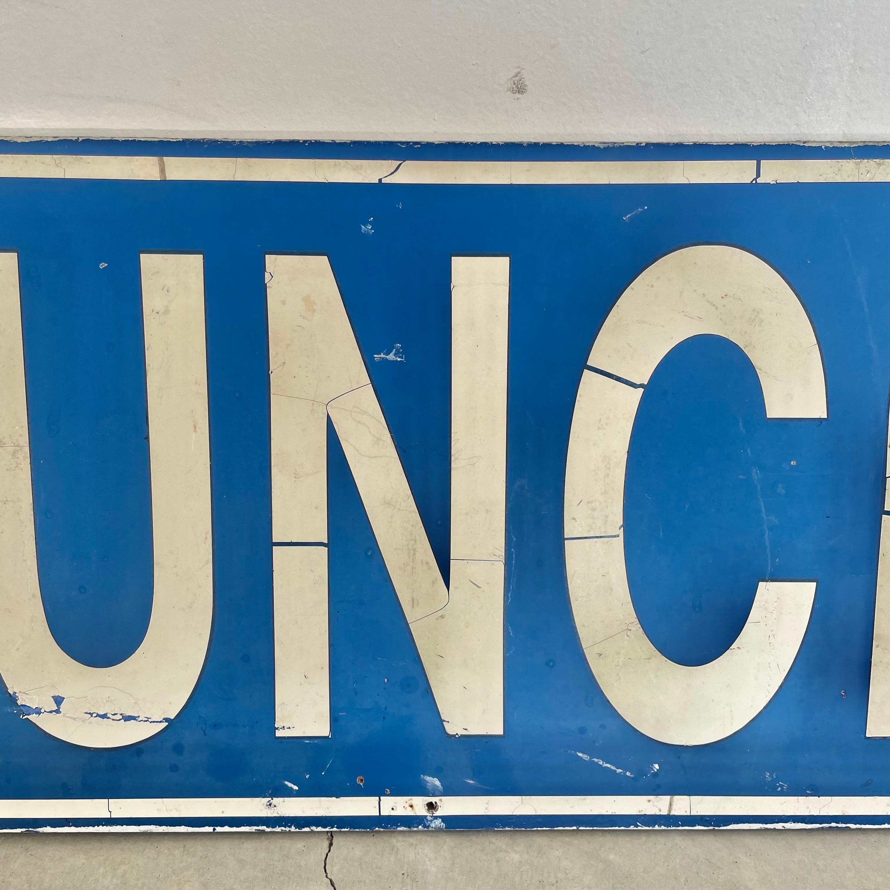 Late 20th Century Wood 'Lunch' Sign, 1980s USA For Sale