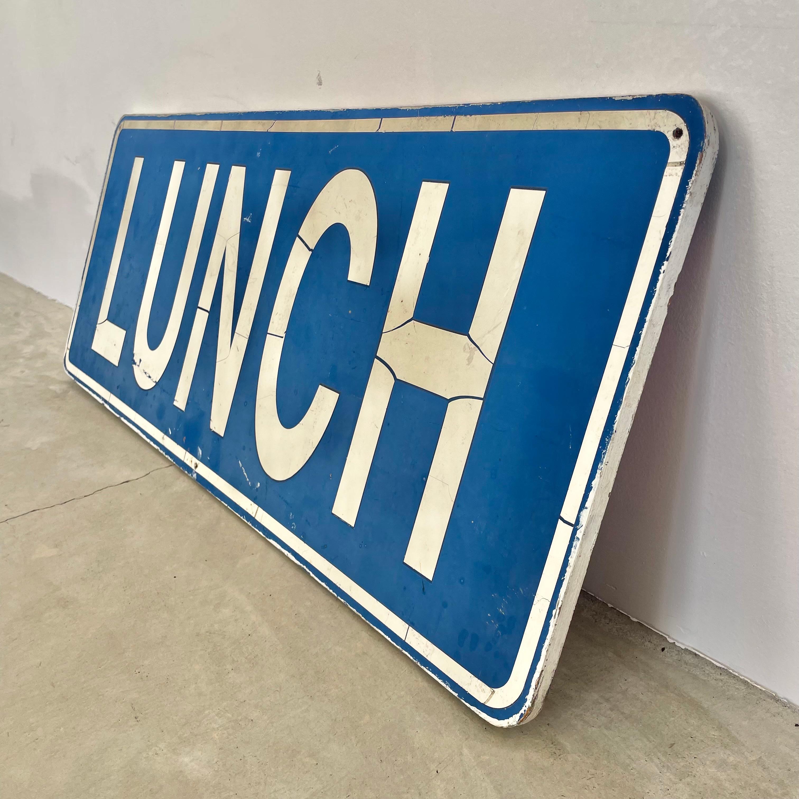 Wood 'Lunch' Sign, 1980s USA For Sale 2