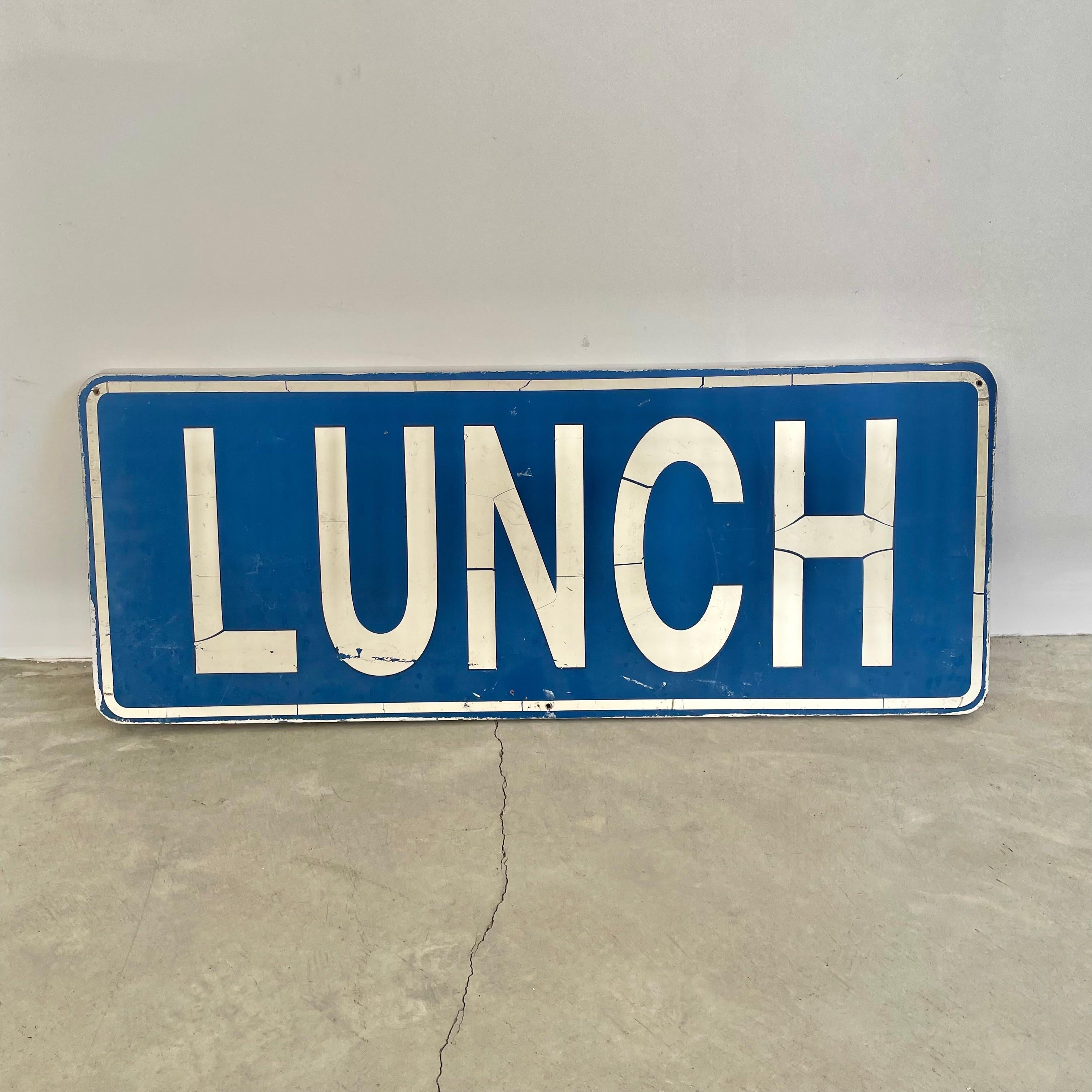 Wood 'Lunch' Sign, 1980s USA For Sale 3