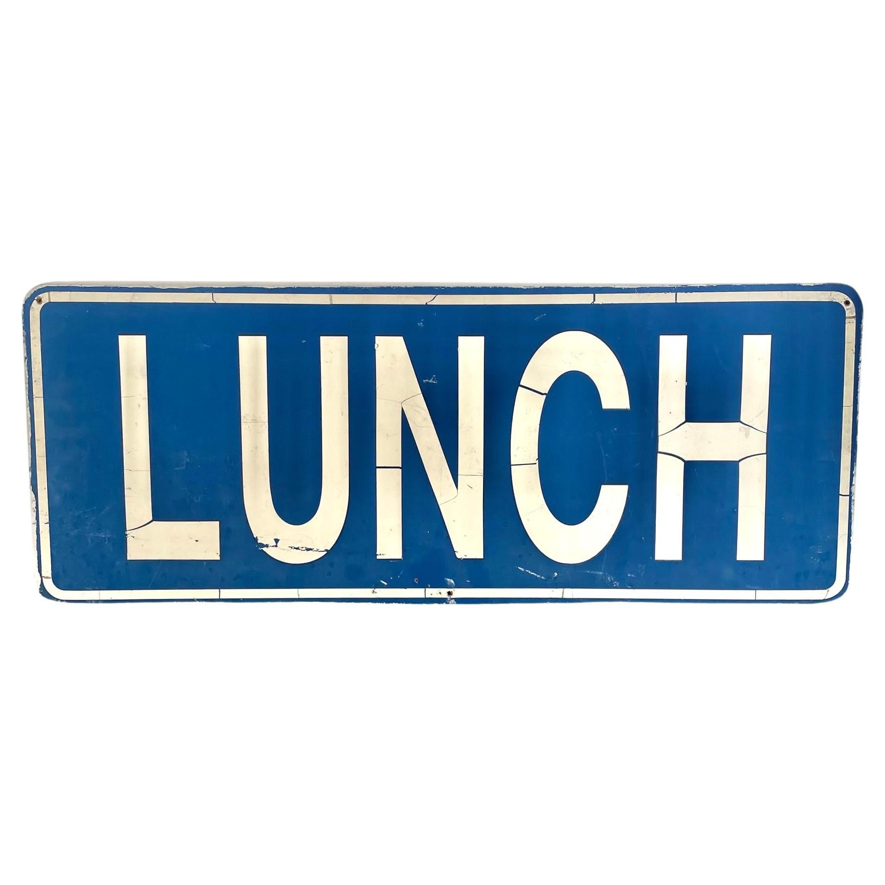 Panneau "Lunch" en bois, années 1980 USA