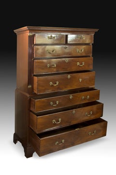 Wood, Mahogany and Metal Tallboy, England, 19th Century