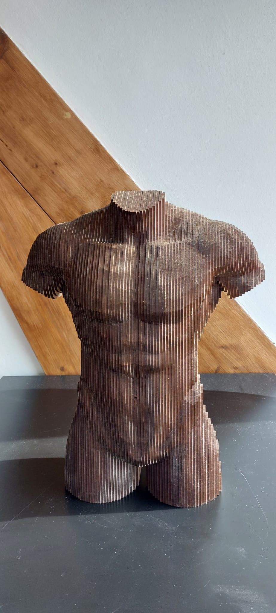 Sculpture de torse masculin en bois MDF  Neuf - En vente à DE MEERN, UT