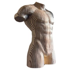 Wood Male Torso Sculpture MDF 
