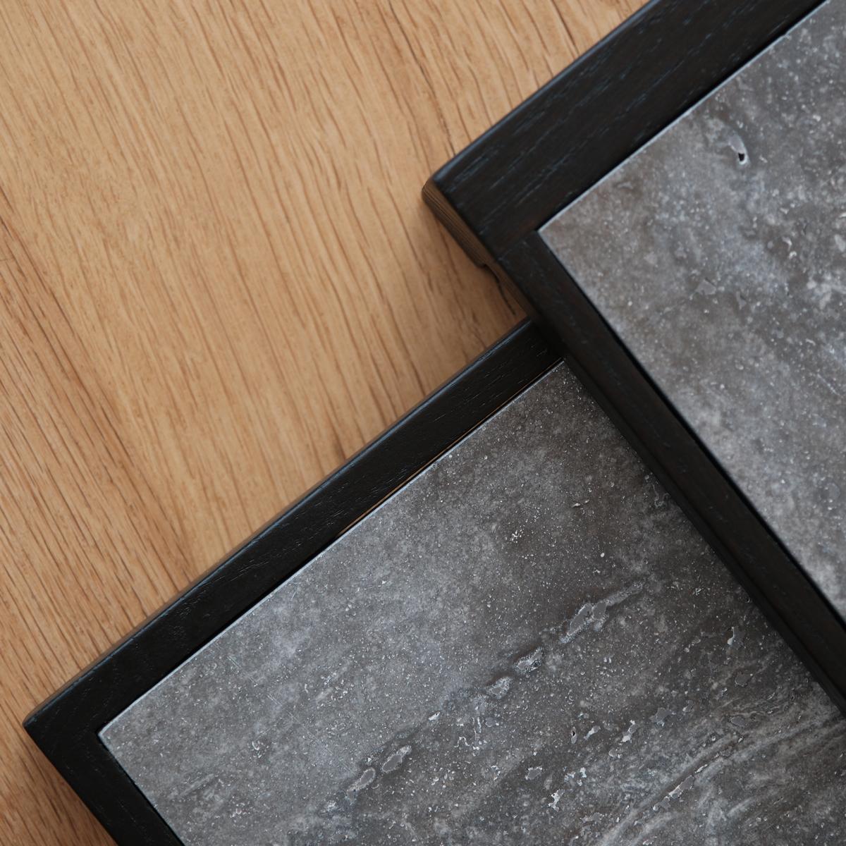 Juego de bandejas de madera y mármol - EDGE Moderno en venta