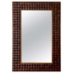 Wood Marquetry Cabochon Mirror, Italy