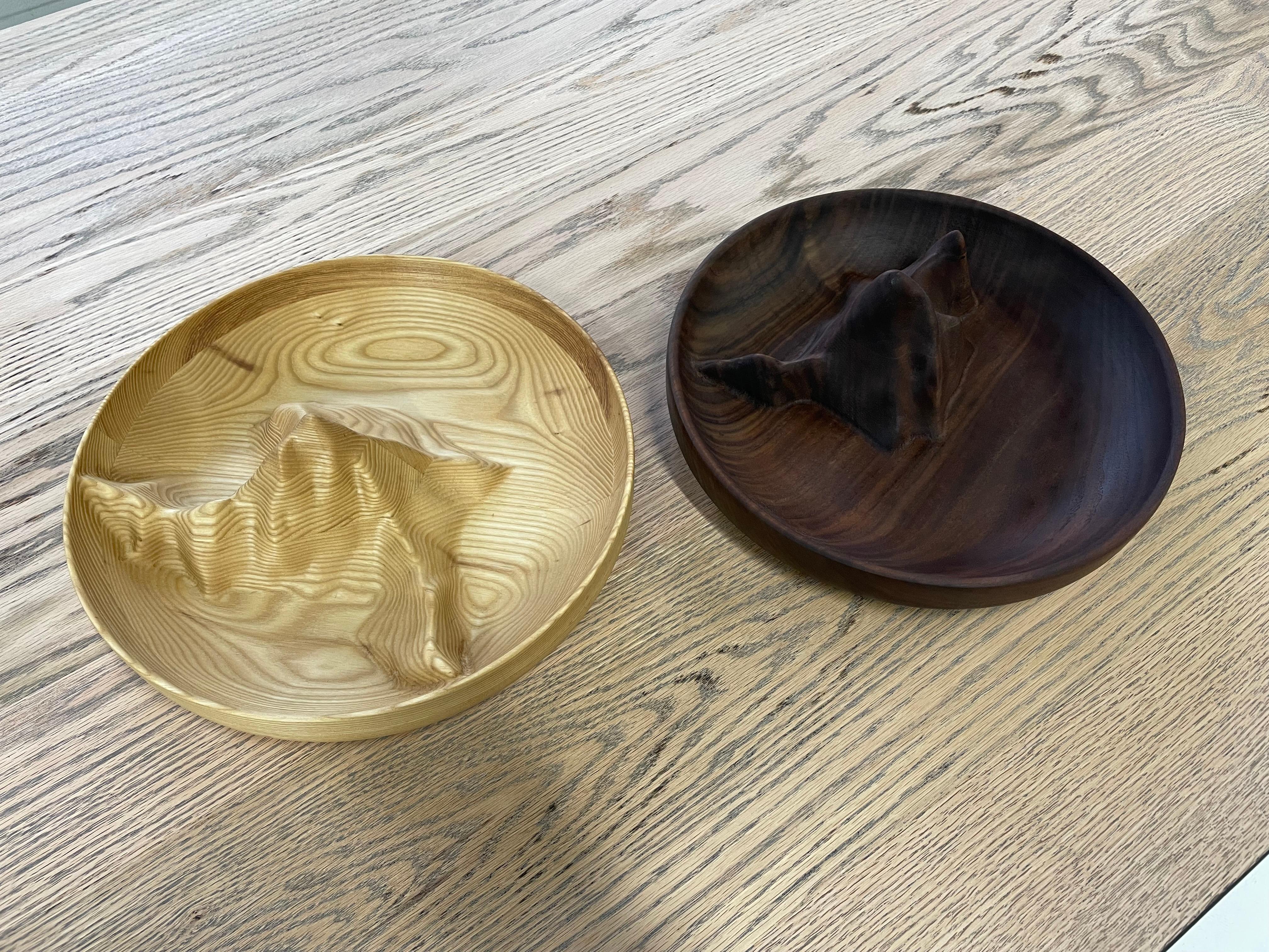 Contemporary Wood Matterhorn Bowl in Ash From Skodi Collection by Pompous Fox For Sale