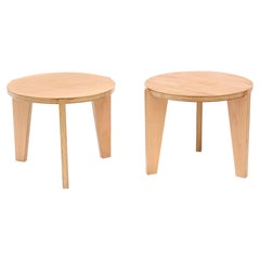 Vintage Wood Modernist Side Tables