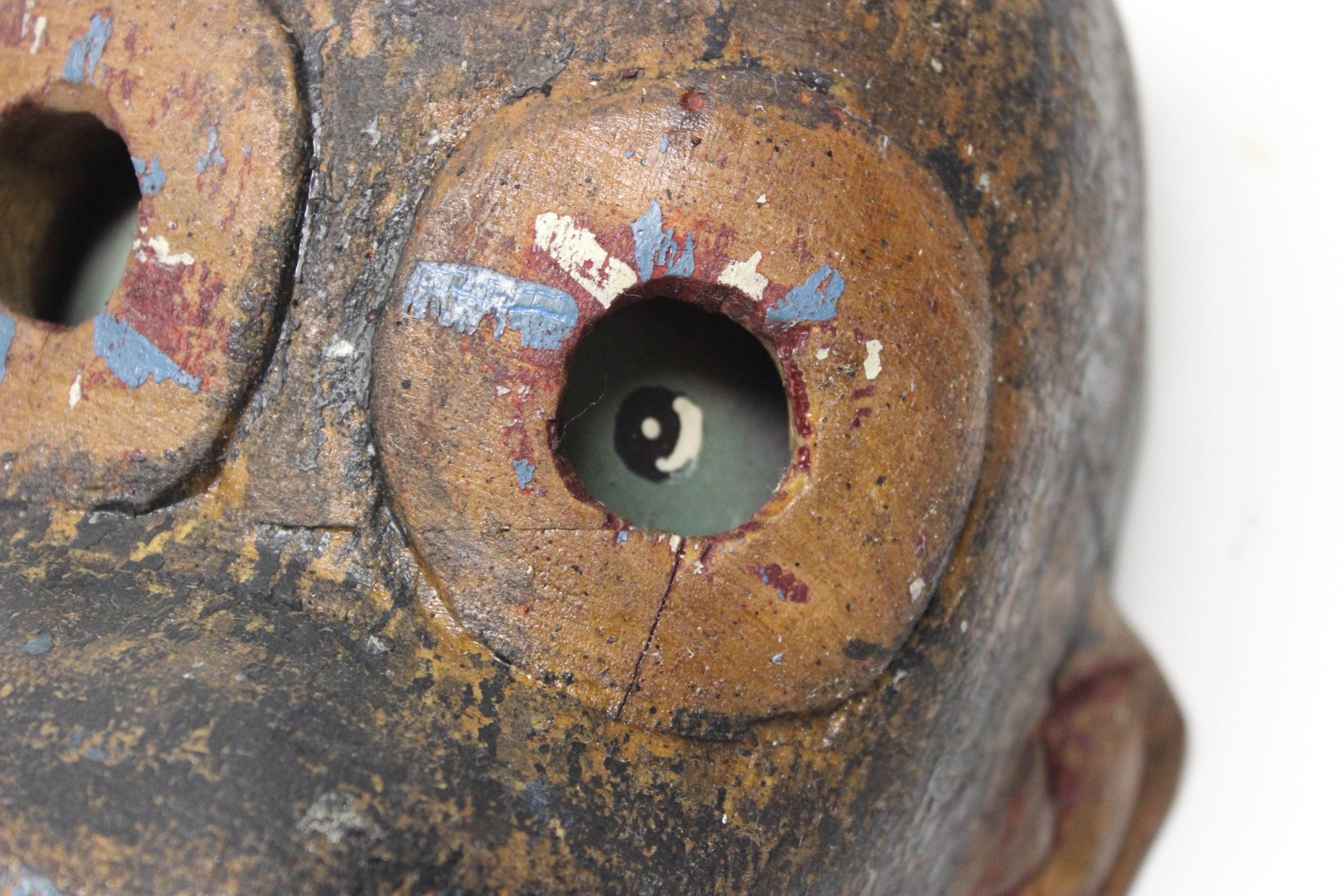 Wood Monkey Mask In Good Condition In East Hampton, NY