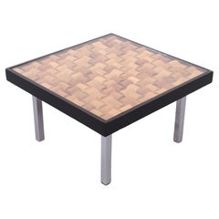 Wood Mosaic Side Table, 1970s, Holland