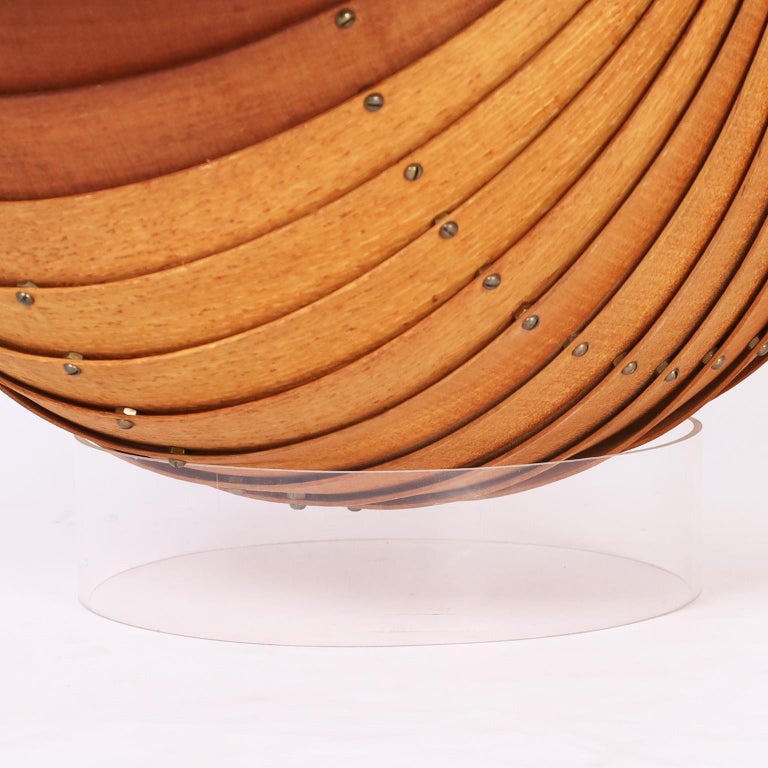 Wood Nautilus Shell Sculpture For Sale at 1stDibs | nautilus sculpture