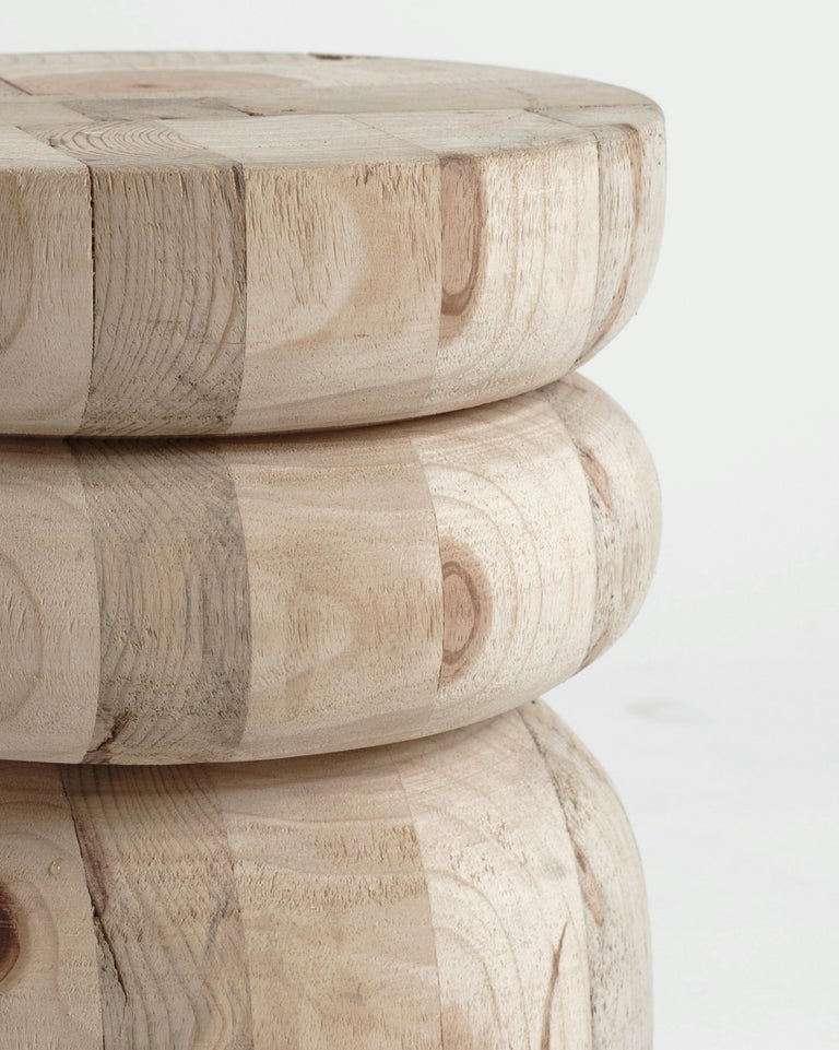 Wood Neru Stools 6 by Rebeca Cors For Sale 5