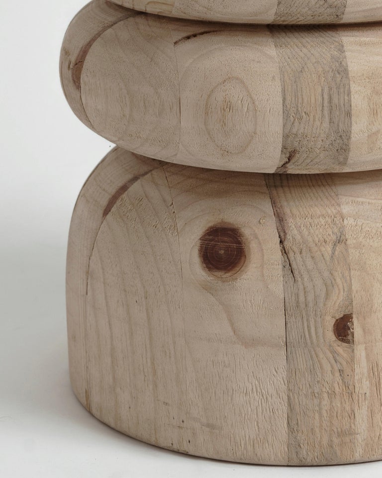 Wood Neru Stools 6 by Rebeca Cors For Sale 6