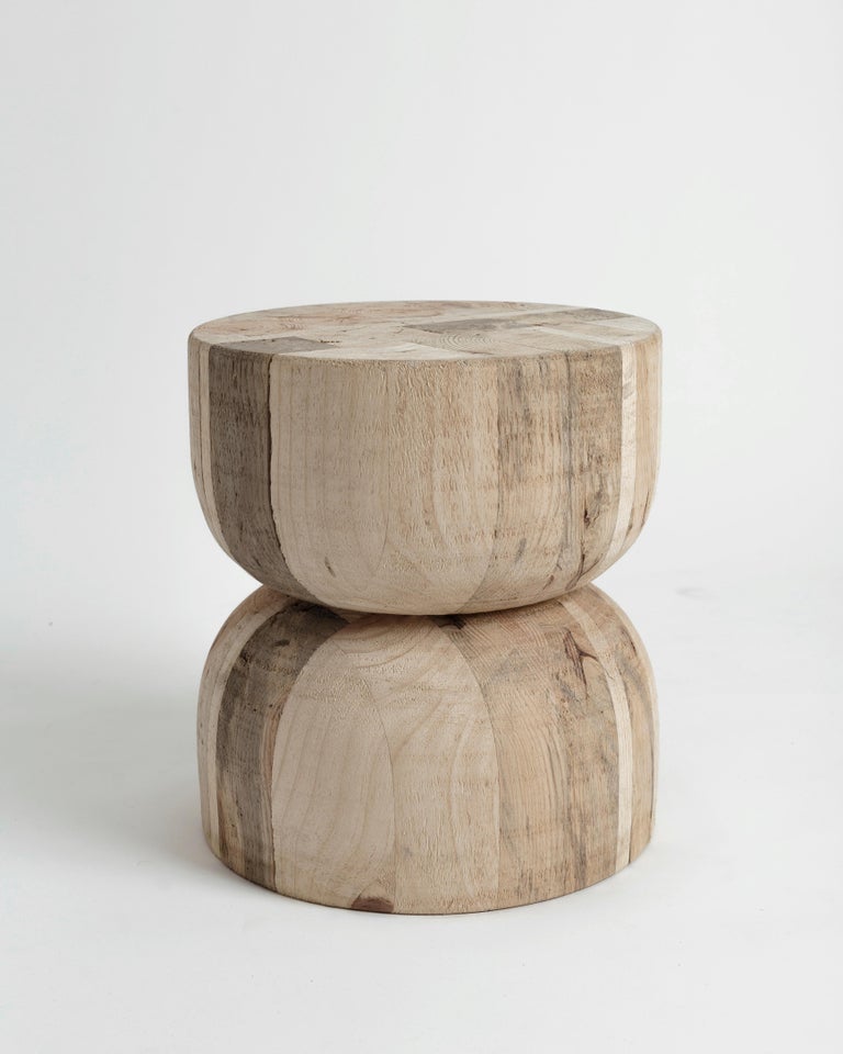 Mexican Wood Neru Stools 6 by Rebeca Cors For Sale