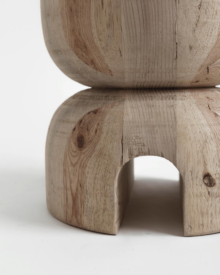 Contemporary Wood Neru Stools 6 by Rebeca Cors For Sale