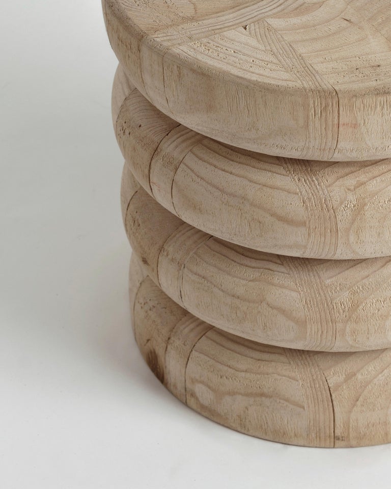 Wood Neru Stools 6 by Rebeca Cors For Sale 3