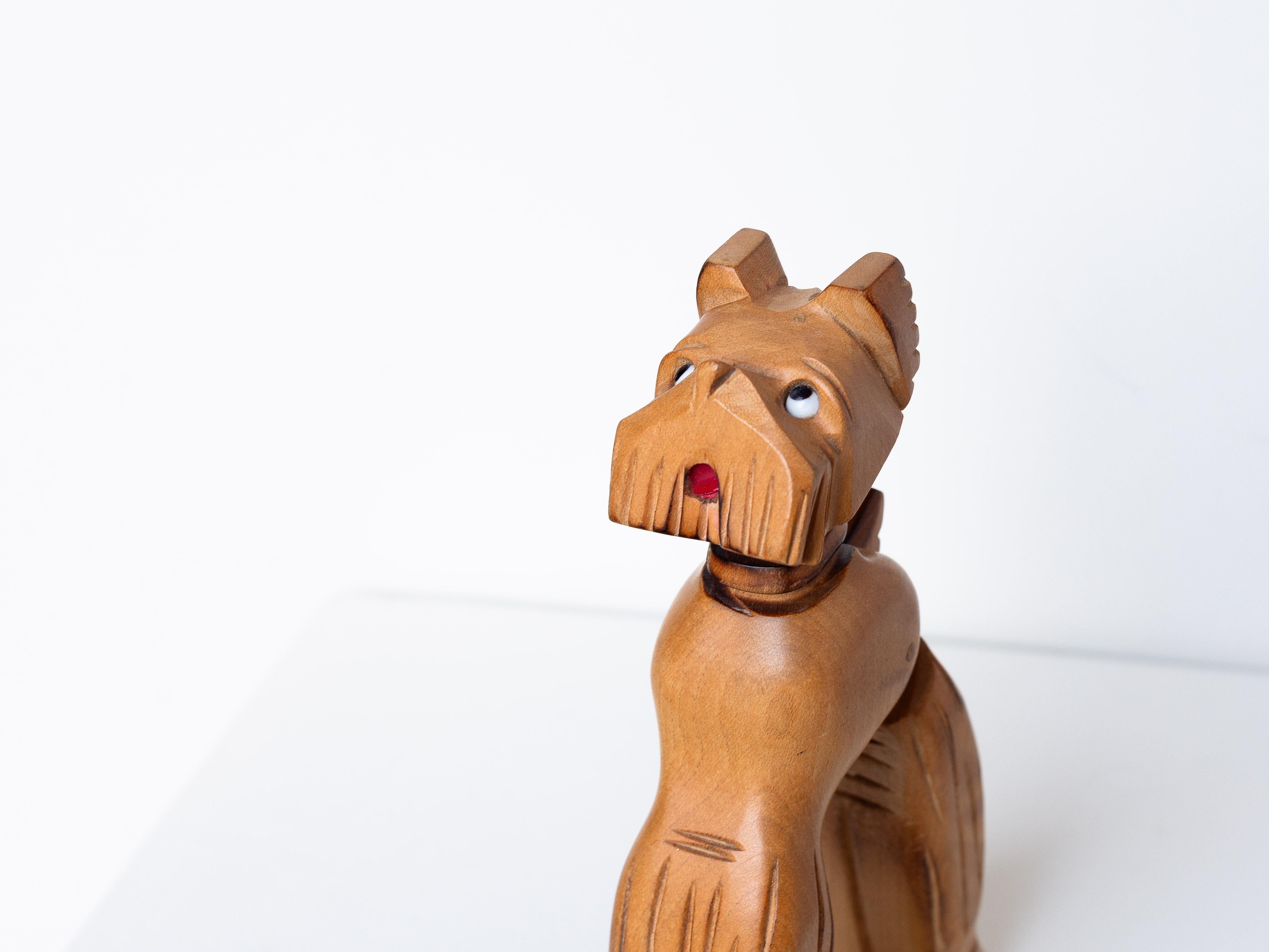 French Wood Nutcracker, Dog Fox Terrier, France 1950s