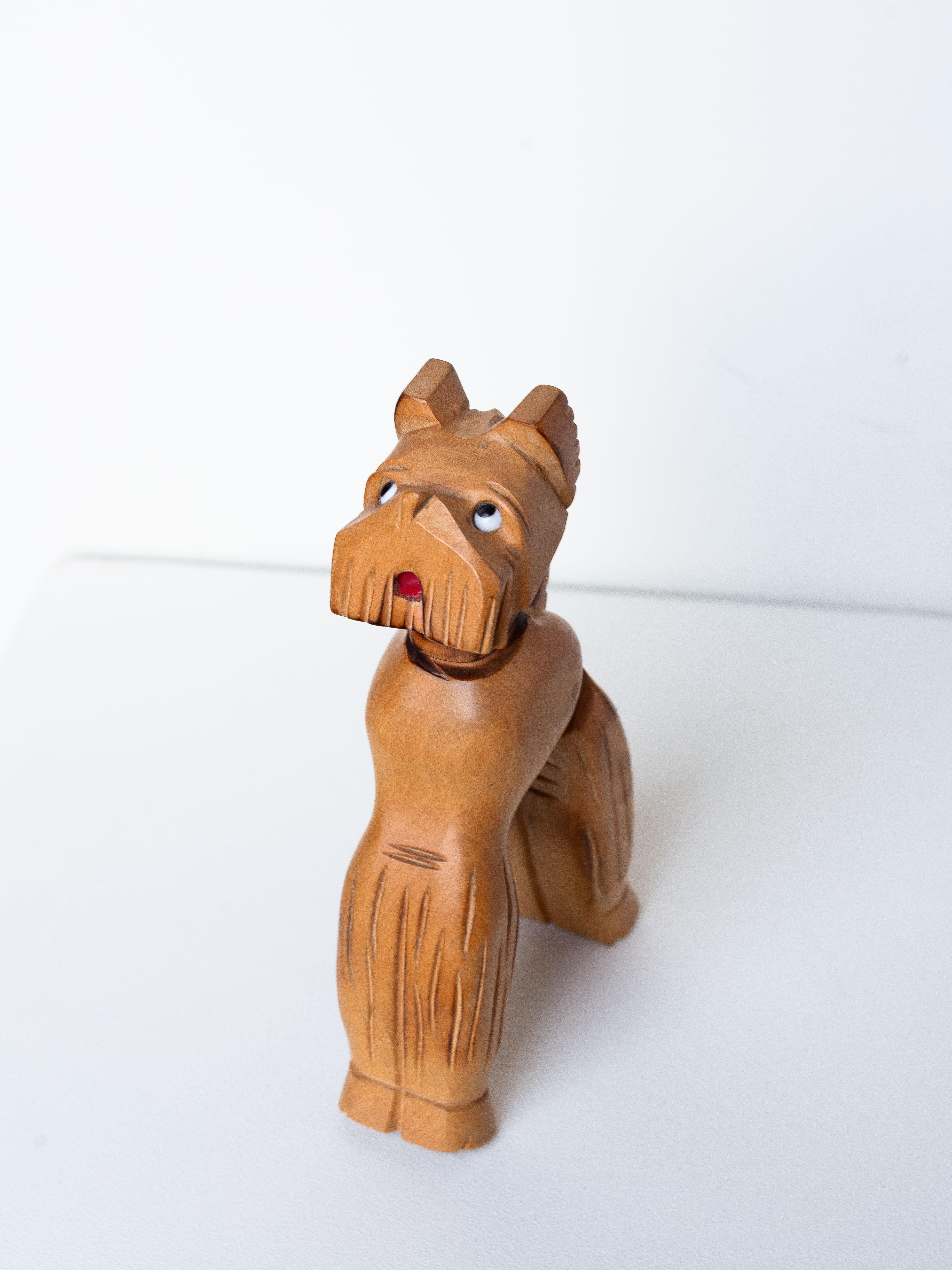 20th Century Wood Nutcracker, Dog Fox Terrier, France 1950s