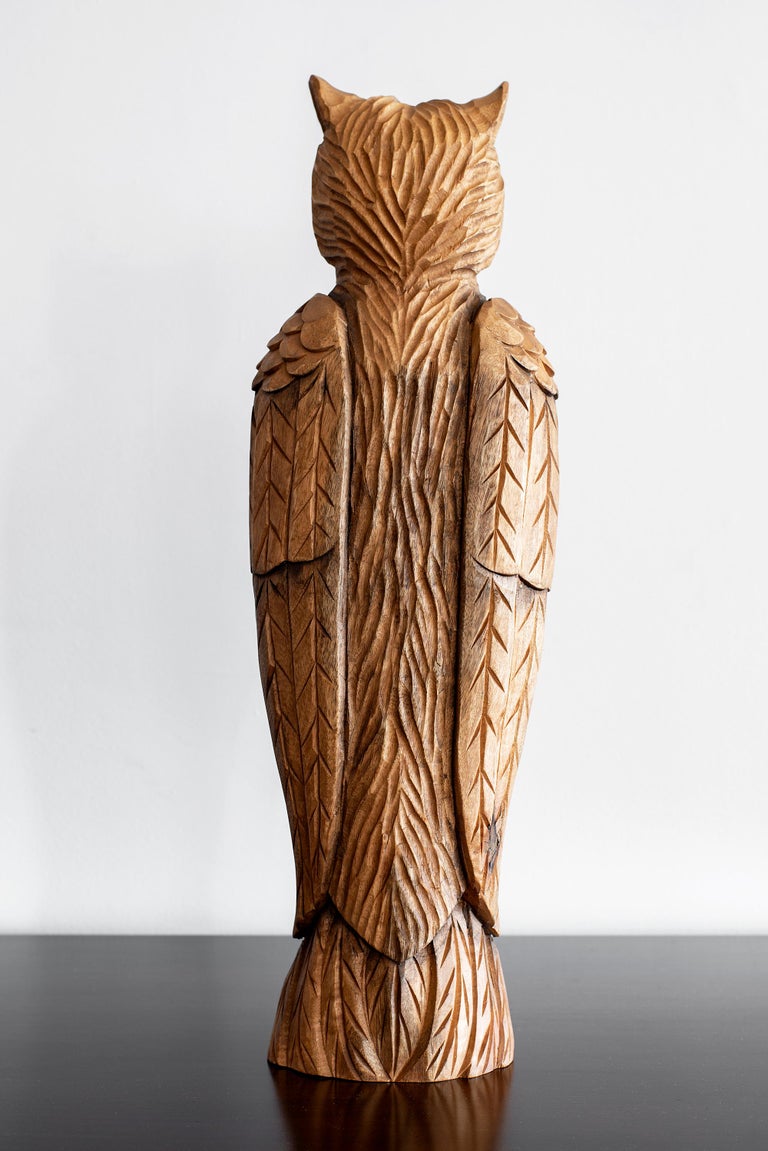Wood Owl Sculpture at 1stDibs