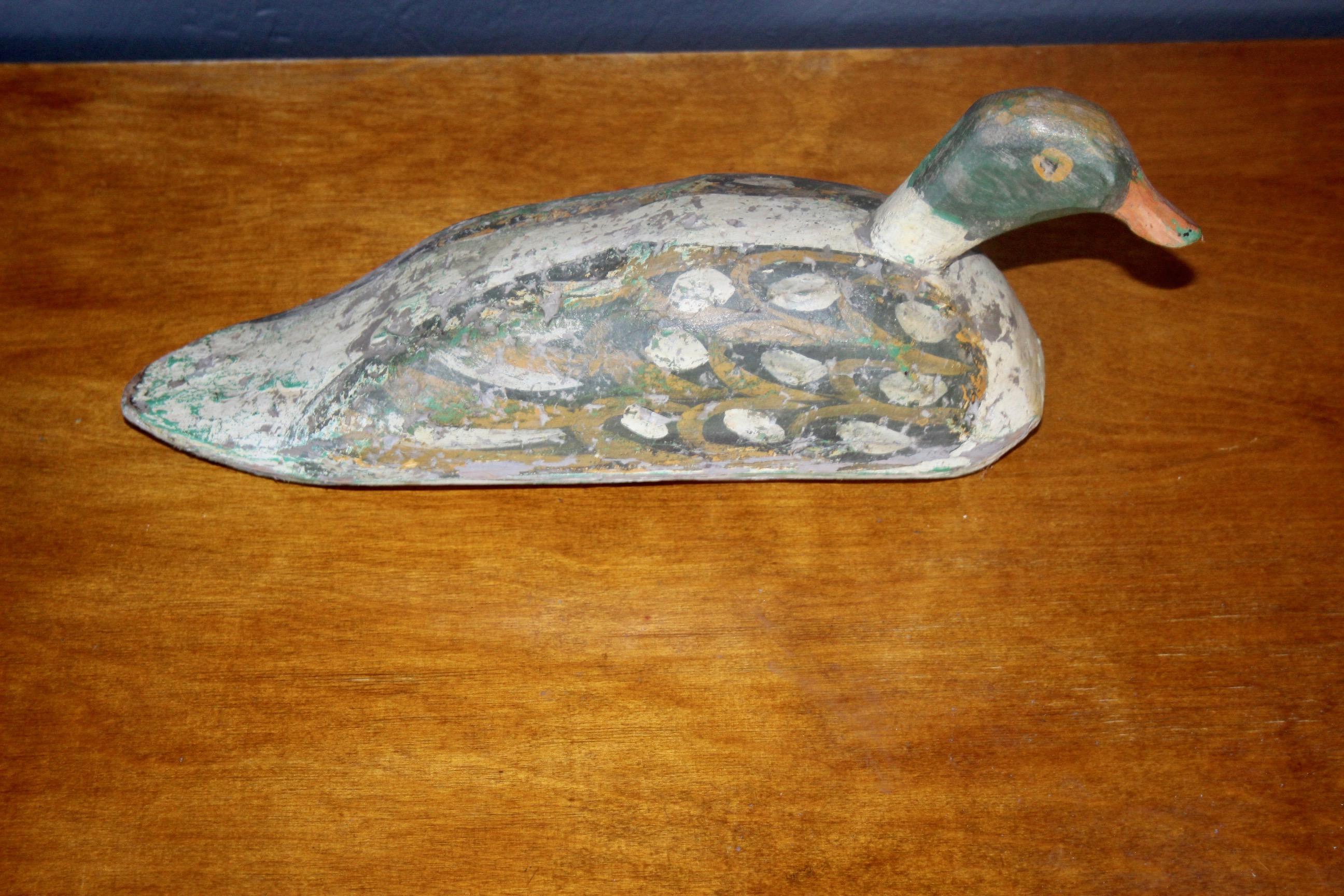 20th Century Wood Painted Duck