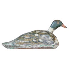 Antique Wood Painted Duck