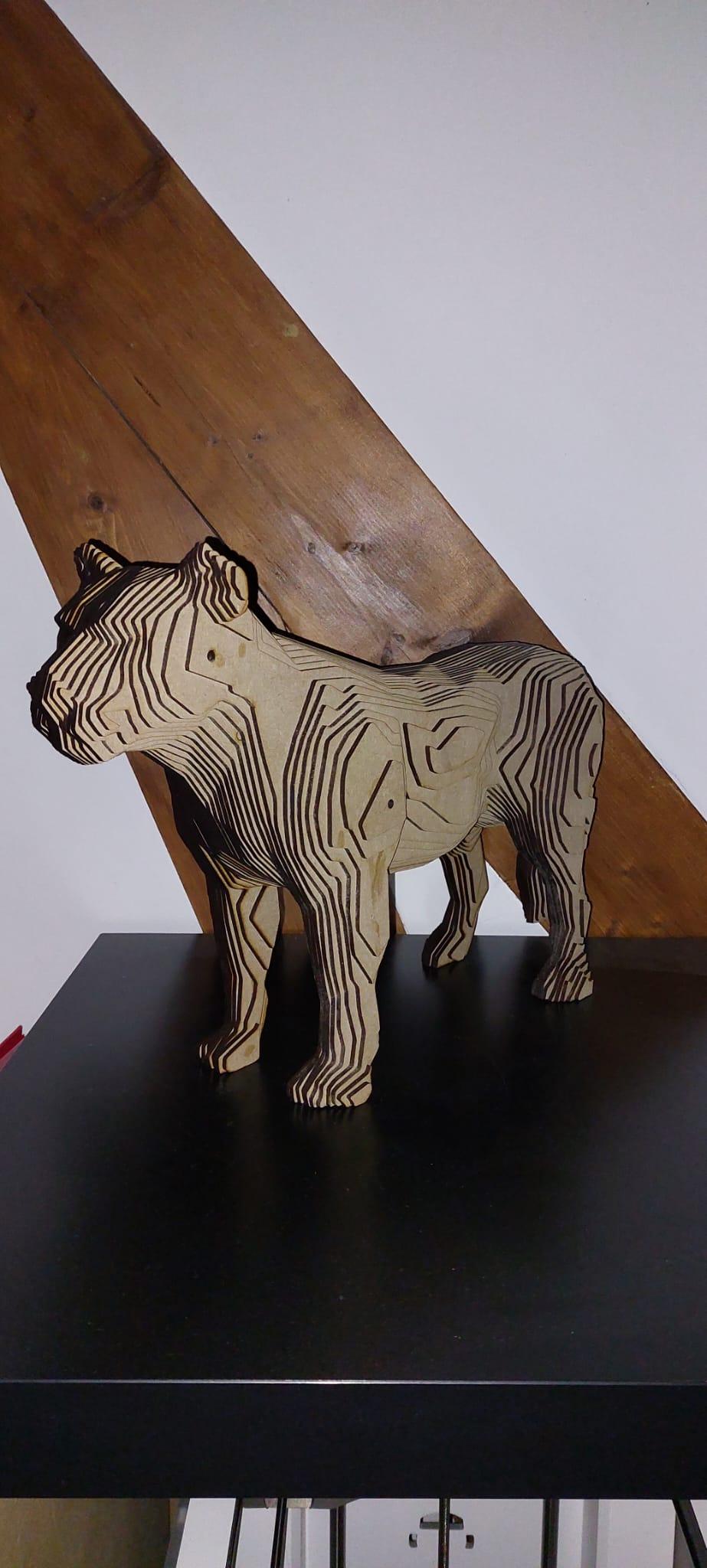 Wood Panther Sculpture MDF For Sale 5