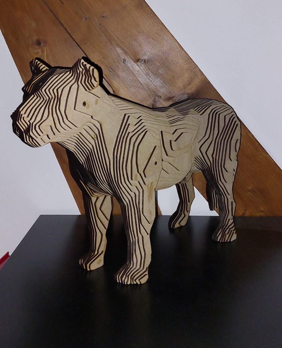 Wood Panther Sculpture MDF For Sale 6