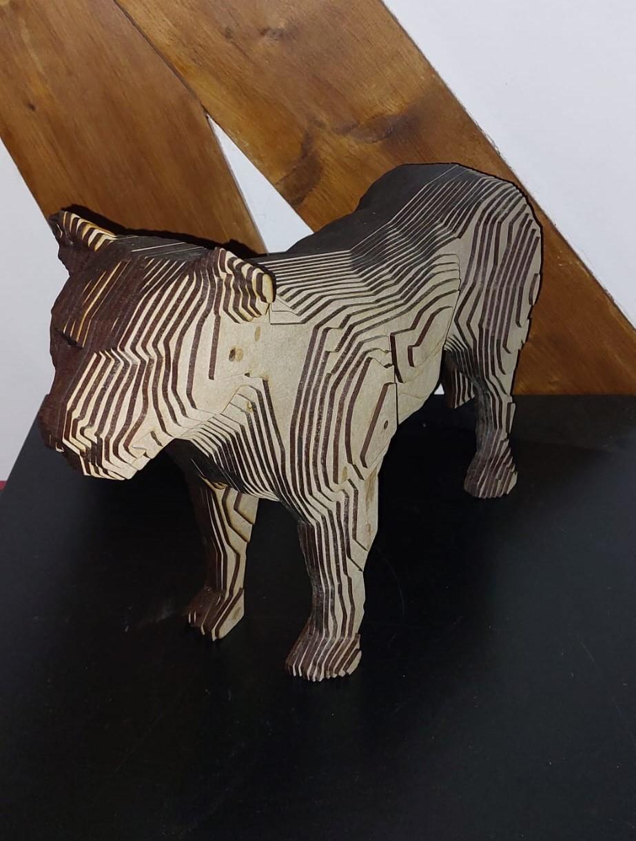 Wood Panther Sculpture MDF For Sale 8