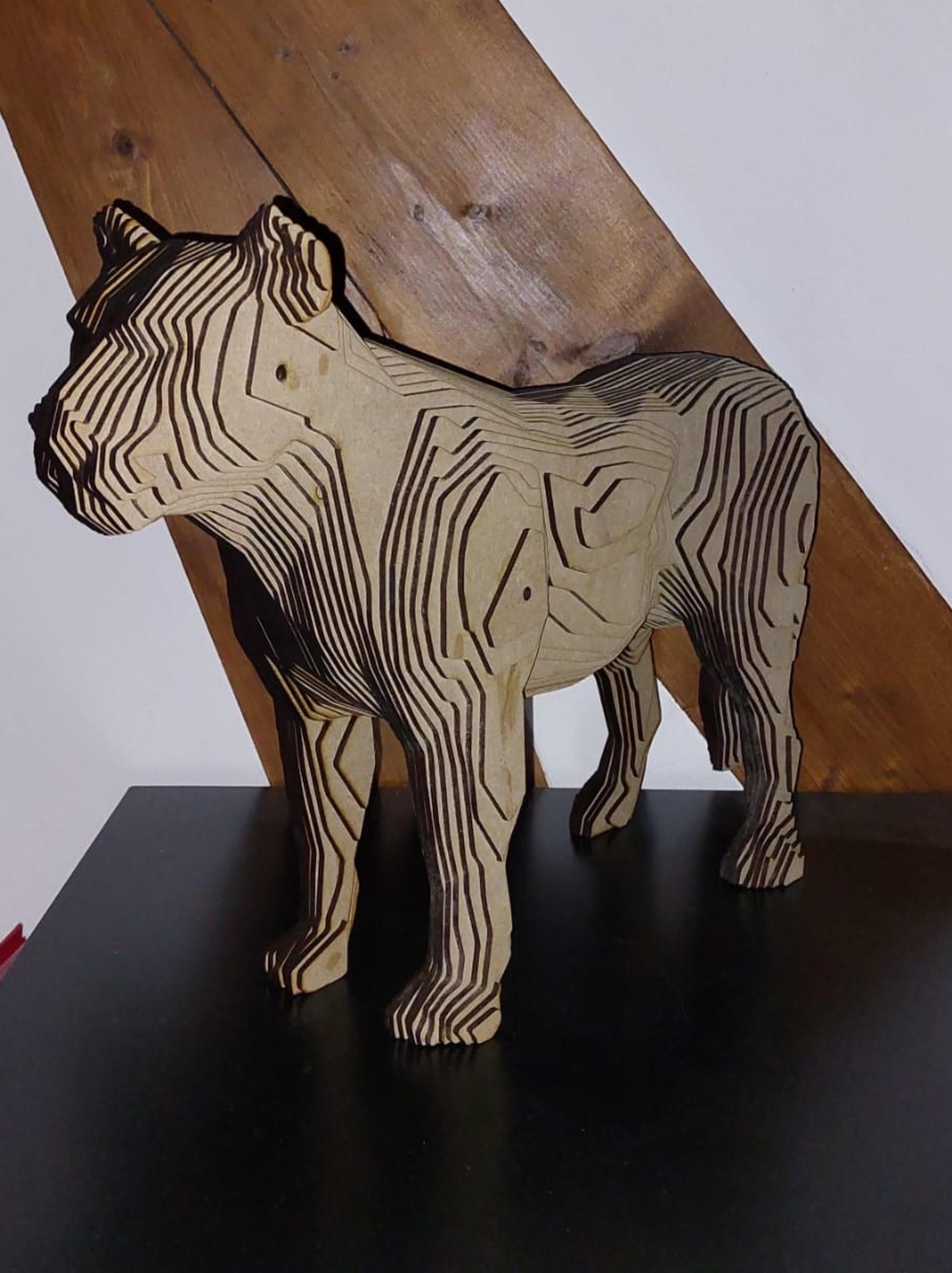 Panther-Skulptur aus Holz, MDF  (Postmoderne) im Angebot
