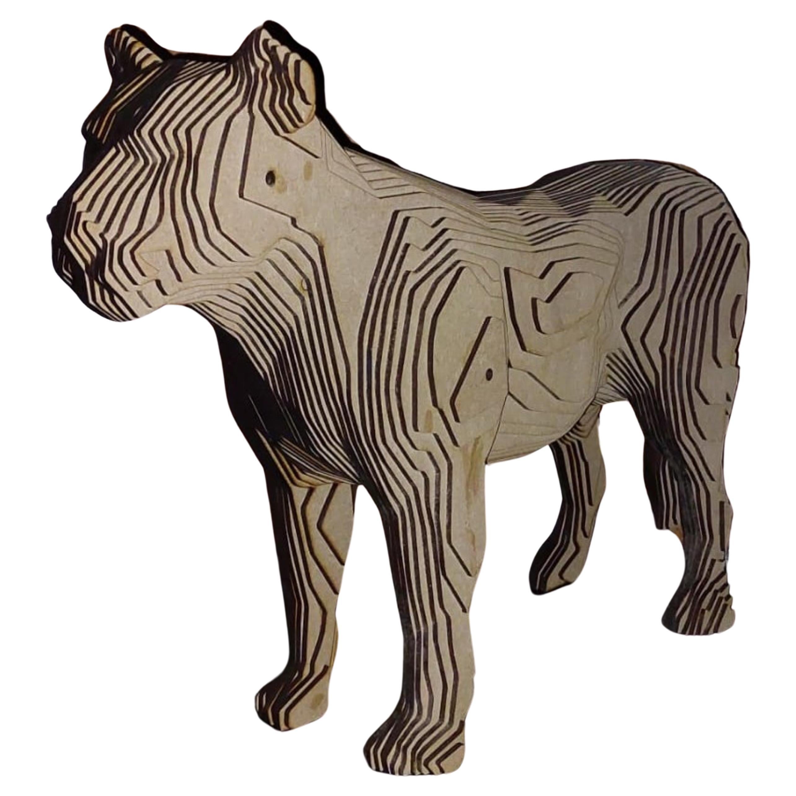 Panther-Skulptur aus Holz, MDF 