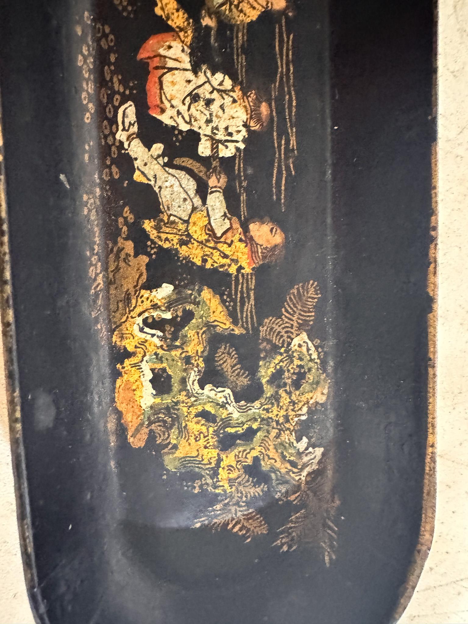 Stifthalter aus Holz, schwarz und goldfarben, Japan, 19. Jahrhundert (Vergoldet) im Angebot