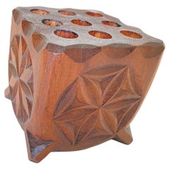 Wood Pen Holder, Brown Color, France, 1950