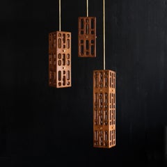 Mesquite Latticework Pendant, Vertical, Large, Celosía Collection