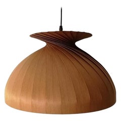 Wood Pendant Lamp by Hans-Agne Jakobsson for AB Ellysett Markaryd, 1960s, Sweden