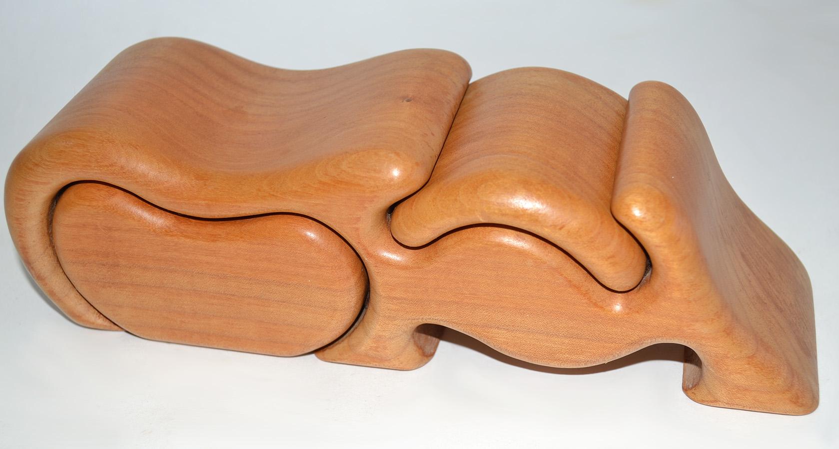 American Wood Puzzle Jewelry Box 1970's For Sale
