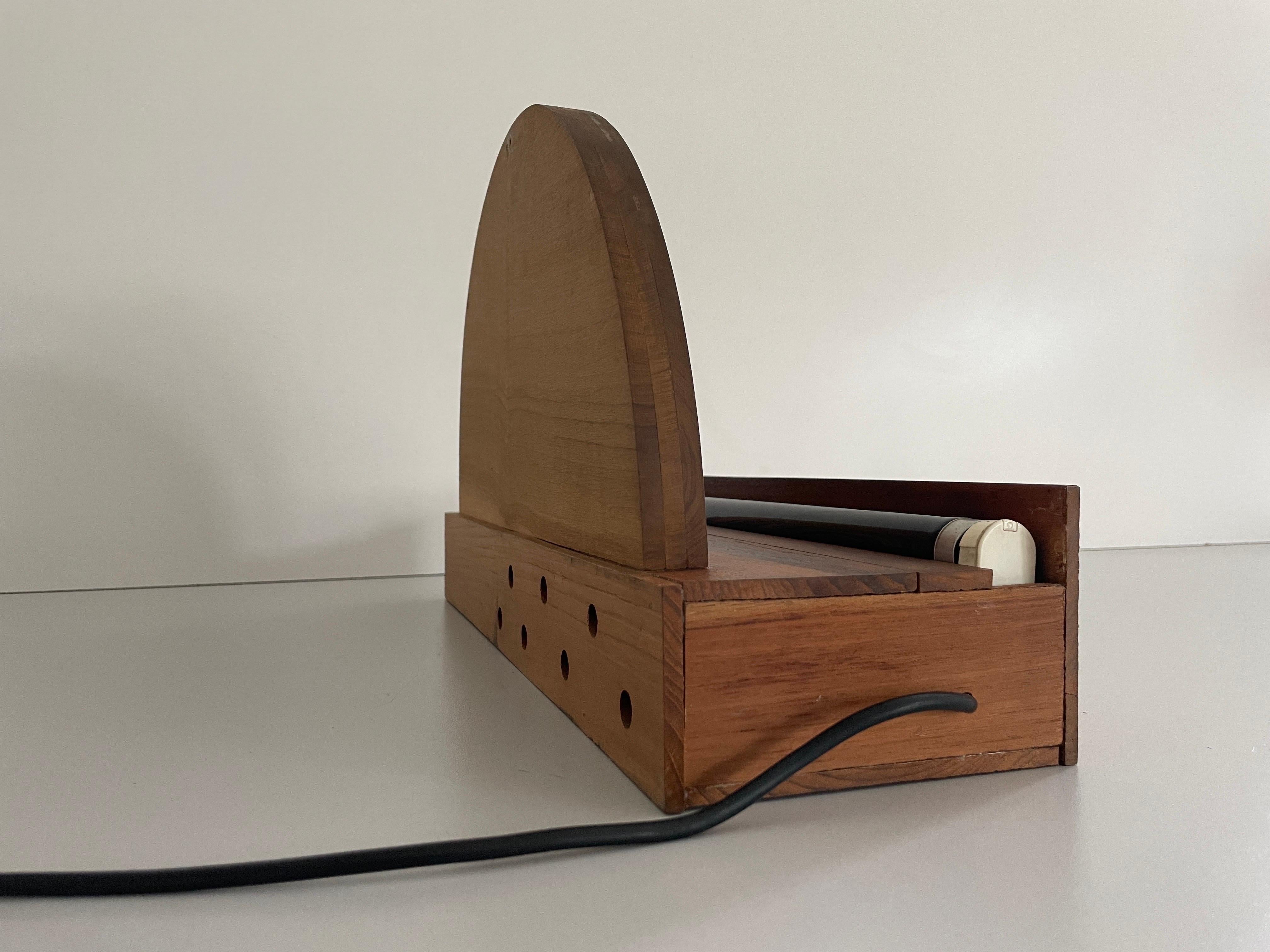 Wood Rainbow Bedside Night Lamp with Fluorescent Light, 1960s, Italy For Sale 9