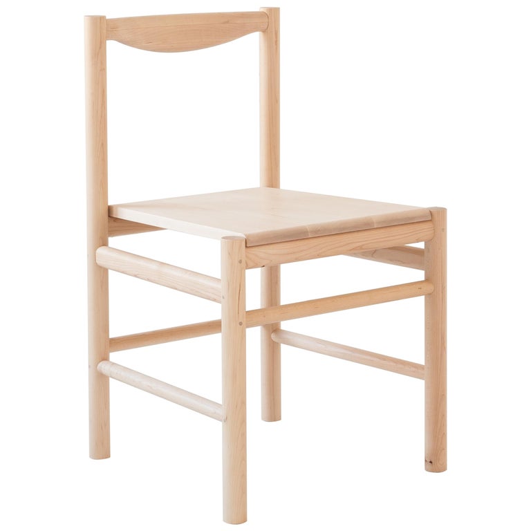 Wood Range Dining Chair in Hard Maple by Fort Standard, in Stock For