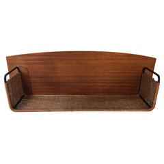 Estantes de madera, ratán y metal lacado Unidad. Obra francesa de Raymond Glemeau