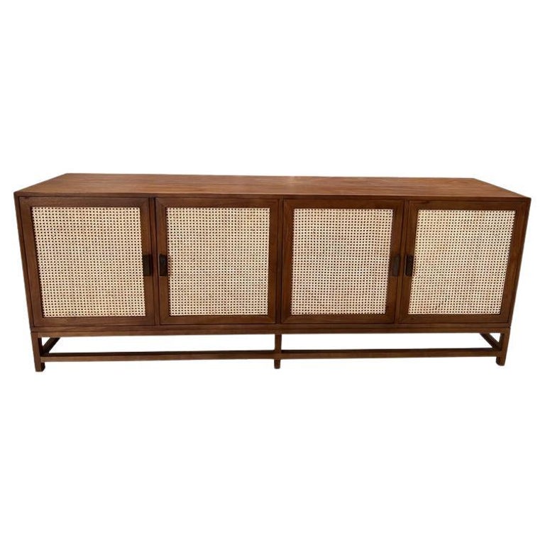 Wood and Rattan Credenza For Sale at 1stDibs