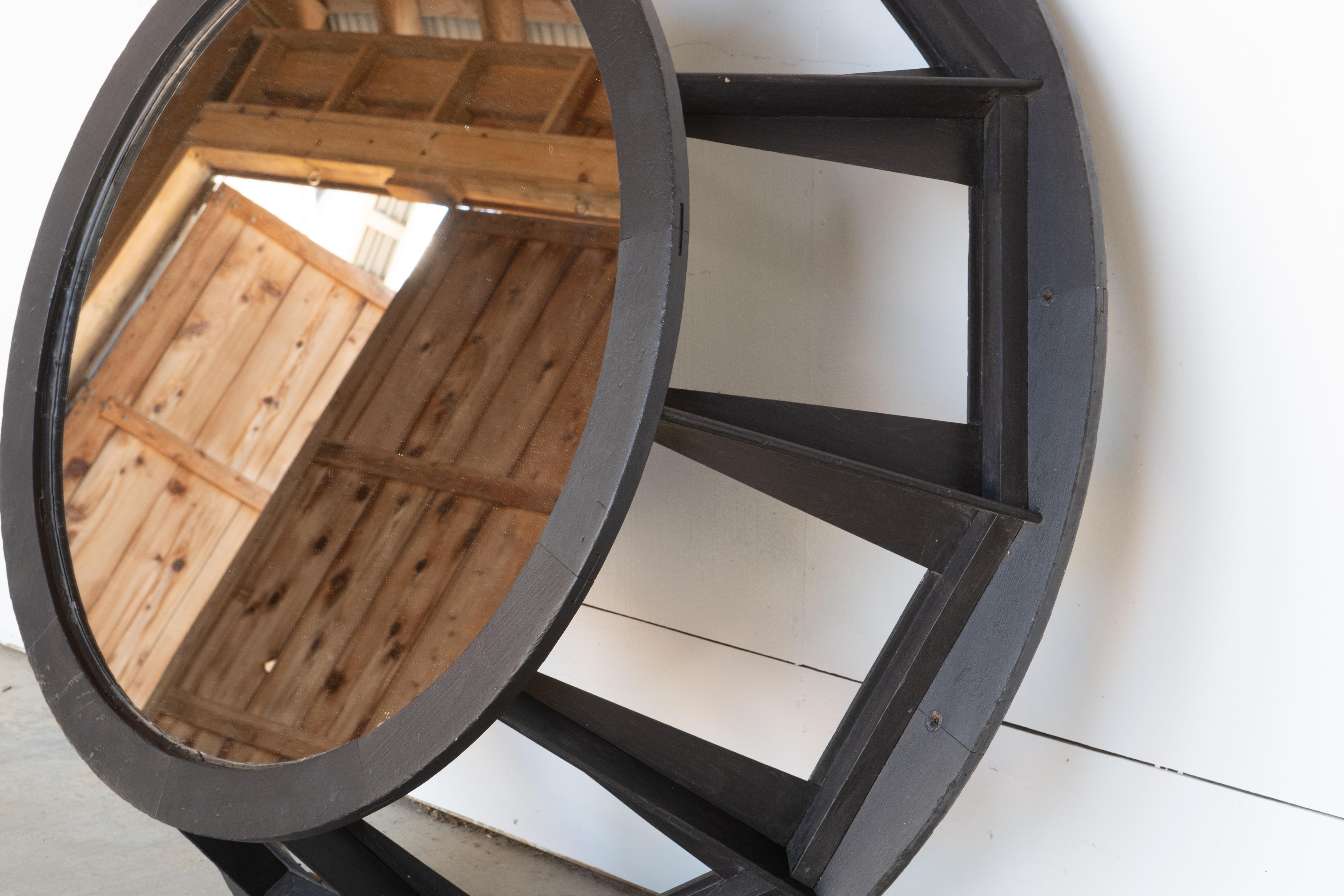 Madera Recuperada industrial Espejo Pintado de Negro en venta 5