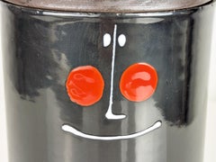 Wood, Red, White & Black enameled 1960s box by Siva