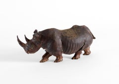 Wood Rhinoceros Statue, United States, 20th Century
