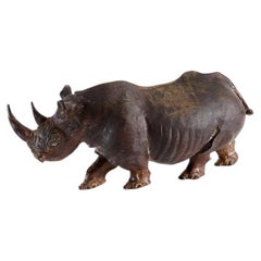 Wood Rhinoceros Statue, United States, 20th Century