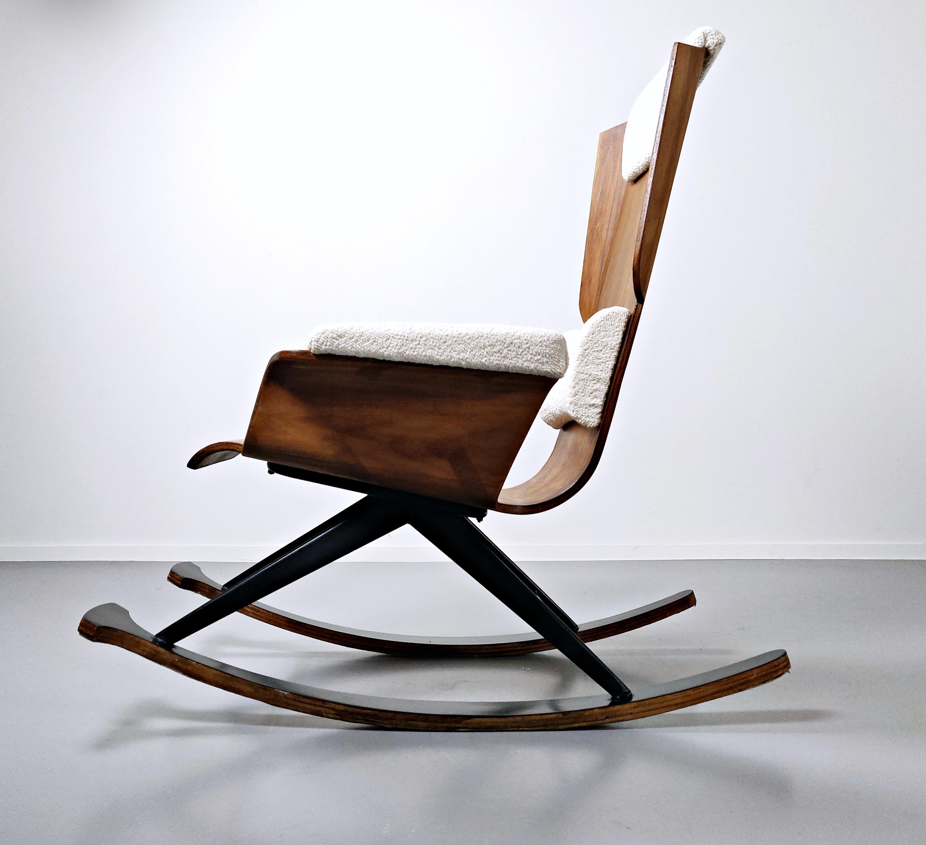 Mid-20th Century Wood rocking chair by Carlo Ratti - Italy 1960s