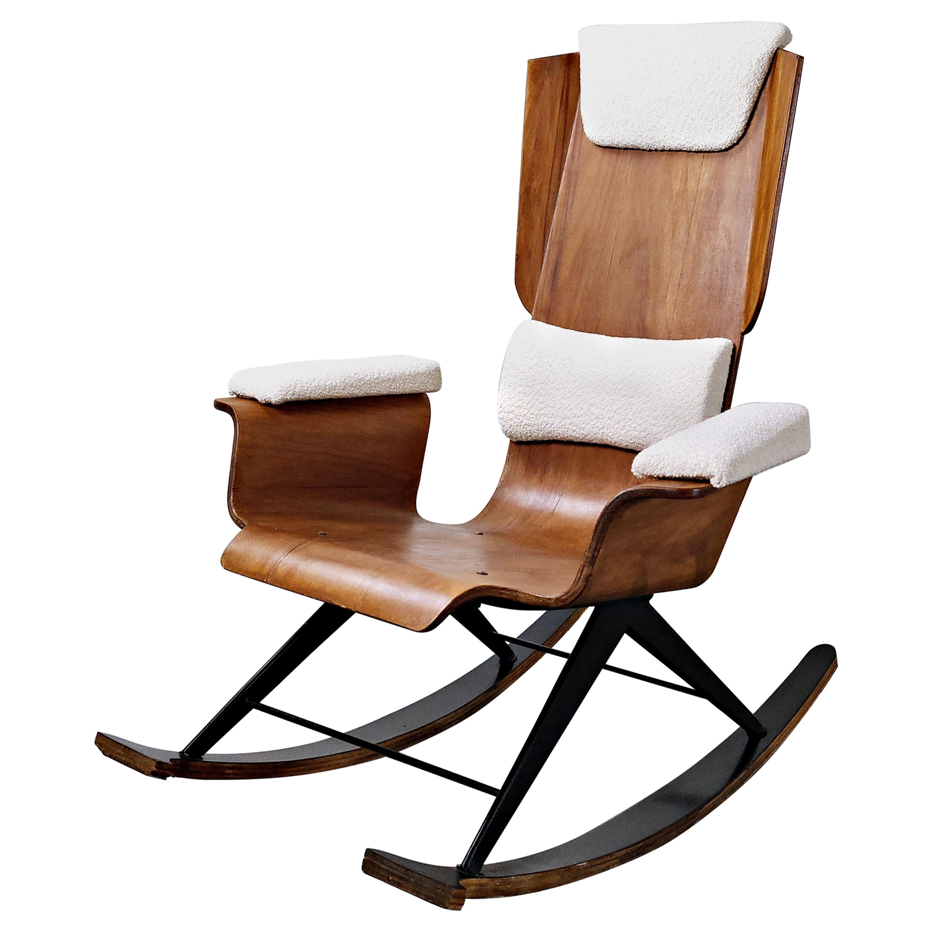Wood rocking chair by Carlo Ratti - Italy 1960s