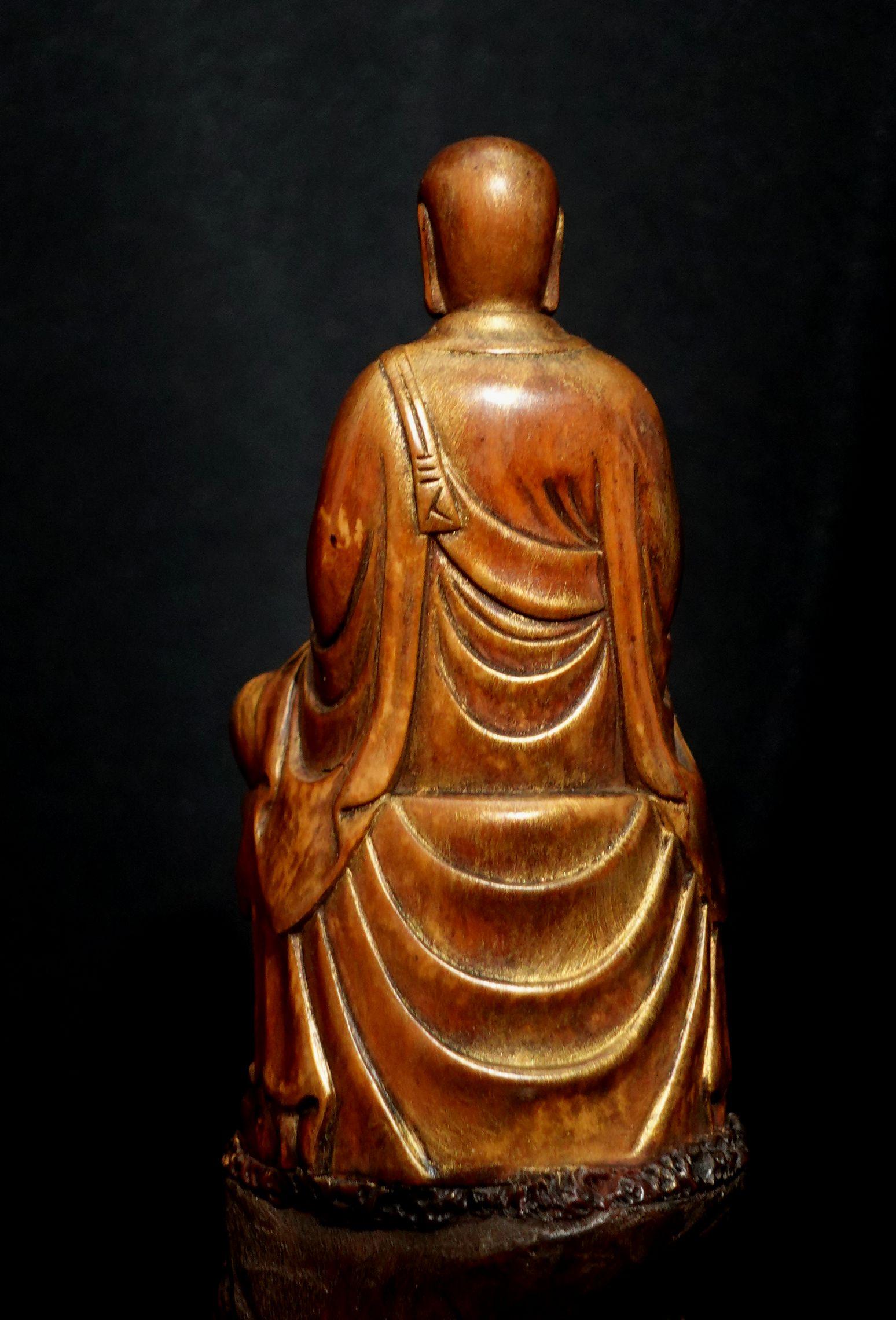 Wood Root Carving of Jizu Bosatsu the Bodhisattva Jizo For Sale 4